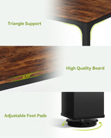 LITTLE TREE Two Person Desk, 78.7 Inches Extra Long Computer Desk, Wooden Large Office Desk with Strong Metal Legs, Double Desk for 2 People, Writing Table Study Desk for Home Office, Brown & Black LITTLE TREE