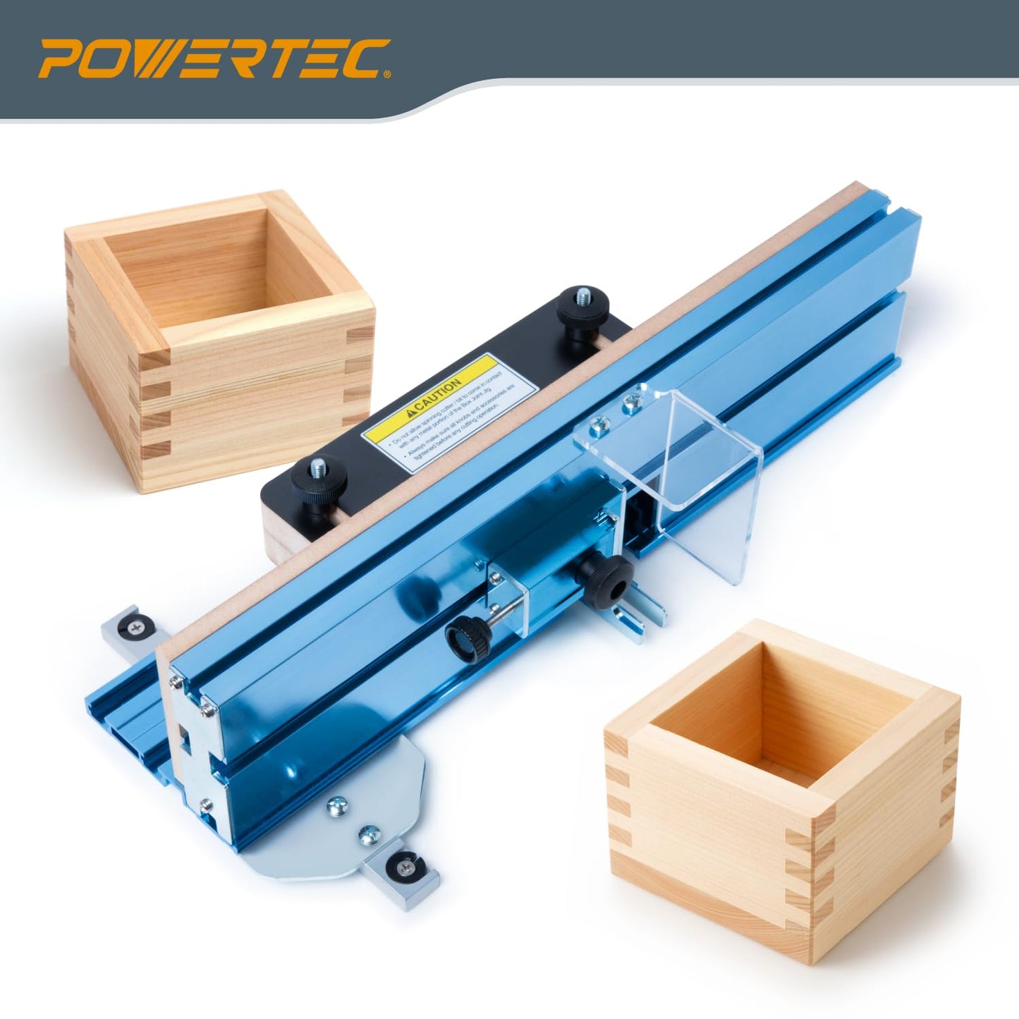 POWERTEC Adjustable Box Joints Jig for Table Saws and Router Tables, Table Saw Accessories for Wooden Box Making and Other Woodworking Projects (71759) - WoodArtSupply