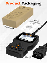 Ancel AD310 Classic Enhanced Universal OBD II Scanner Car Engine Fault Code Reader CAN Diagnostic Scan Tool, Read and Clear Error Codes for 1996 or Newer OBD2 Protocol Vehicle (Black) ANCEL