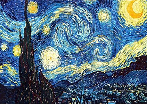 NIHO-JIUMA Van Gogh Starry Night 5D Diamond Painting Kits, DIY Full Drill Diamond Art Gift for Adults & Teens, Home Wall Decoration (20 X 30 cm / 8 X 12 inches) NIHO-JIUMA
