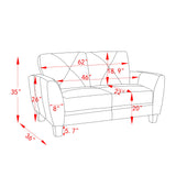 Familymill 62'' Genuine Leather Loveseat Couch, Classic 2-seat Sofa with Padded Seat Cushion for Living Room (Honey Brown, Loveseat) Familymill