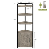 IDEALHOUSE 70.9 Inch Corner Cabinet 5-Tier Tall Corner Cabinet Farmhouse Bookshelves Rustic Storage Rack Industrial Bookcase Plant Stand for Living Room, Bedroom, Home Office, Kitchen IDEALHOUSE