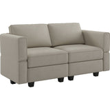 Belffin Modular Loveseat Sofa Couch with Storage Seats Velvet 2 Seater Love Seats for Small Spaces Grey Belffin