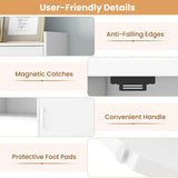 Giantex L Shaped Desk with Hutch, Corner Computer Desk with Storage Shelf & Cabinet, Laptop PC Table Gaming Desk Workstation, Modern Executive Study Writing Desk for Home Office, Bedroom, White Giantex