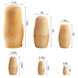 Koogel 6 Set Plain Nesting Dolls DIY Kids Blank Nesting Dolls Unpainted Russian Nesting Dolls for Halloween Christmas Parent Child Activities Kids Birthday Gift DIY Enthusiasts Koogel