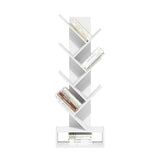 Furinno Tree Bookshelf 7-Tier Floor Standing Tree Bookcase with Bottom Shelf, White Furinno