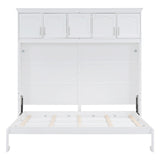Favfurish Murphy Bed Full Size Storage Cabinet Bed Frame with Wardrobe and Drawers,can be Folded into a Cabinets,Metal Hideaway Bedframe W/Wood Slat Support,for Kids Bedroom,Student Dorms,White Favfurish
