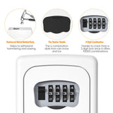 Key Lock Box Wall Mounted, Fayleeko 4 Digit Combination Lockbox for Outside, House Keys - 5 Keys Capacity, Key Safe Security Storage Lock Box for Indoor, Outdoor, Garage, Garden, Store (White, 1Pack) Fayleeko