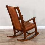 Pemberly Row Farmhouse Mahogany Wood Rocking Chair in Dark Chocolate Pemberly Row