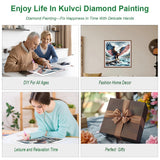 Kulvci Eagle Diamond Painting Kits for Adults, Round Full Drill Diamond Art Kits, 5D DIY Diamonds Crafts for Home Wall Decoration Gifts 12×12Inch Kulvci
