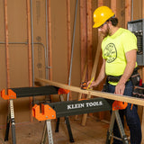 Klein Tools 66188 Folding Saw Horse, 2x4 Support Arms, 26-Inch to 32-Inch Adjustable Height, Heavy Duty Jobsite Table, 1-Pack Klein Tools