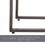 Grand patio 7 Piece Outdoor Dining Set with Faux Wood Grain Finish, Modern Alunimum Table and Chairs for 6 with Market Umbrella Hole for Garden, Backyard,Poolside,Lawn,Porch,Deck,Yard,Dark Brown Grand patio