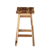 Powell Furniture Dale Saddle Bar Stool Natural Wood Powell