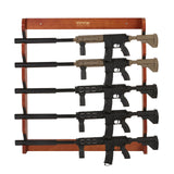 VEVOR Gun Rack, 5-Slot Wall Mounted Wooden Gun Rack, Heavy Duty Gun Display Rack Holds 5 Shotguns and Rifles, Wall Storage Display Rifle Rack with Soft Padding, 132 lbs Capacity VEVOR