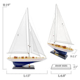 NAUTIMALL Wooden Sailboat Decor Ship Model 19" Enterprise Replica Nautical Gift for Kids Boys NAUTIMALL