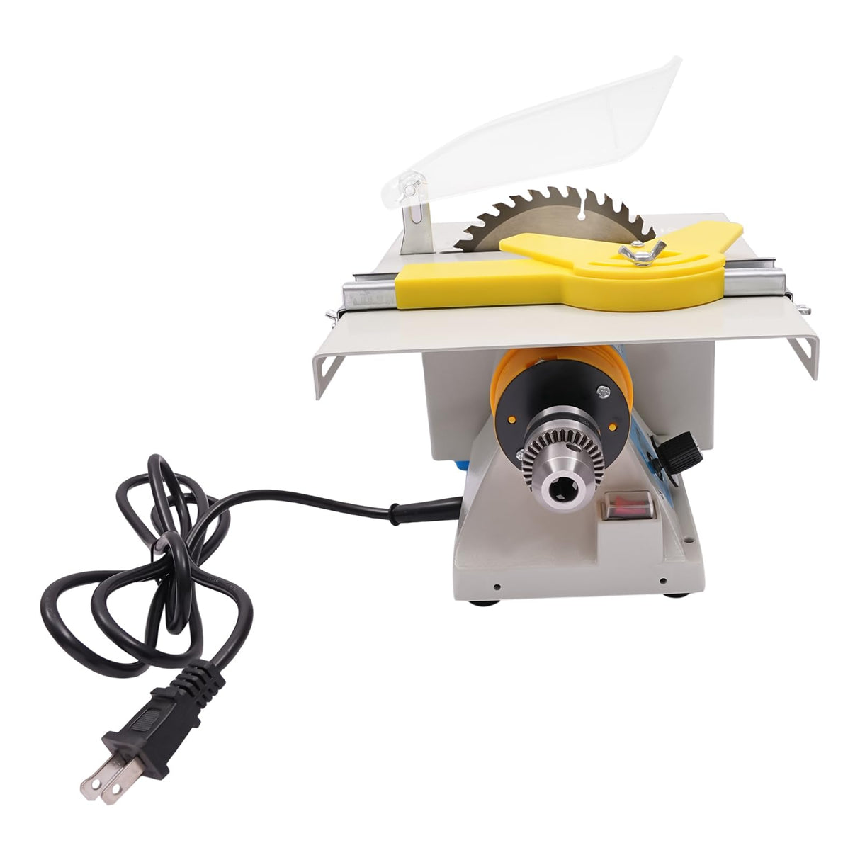 110V Multi-function Mini Table Saw, 750W Portable High Precision DIY Woodworking Cutter Handmade Tool,1000-10000RPM Electric Benchtop Table Polisher Grinder Saw Cutting Machine for Gem Jewelry Rock MUSESPANI