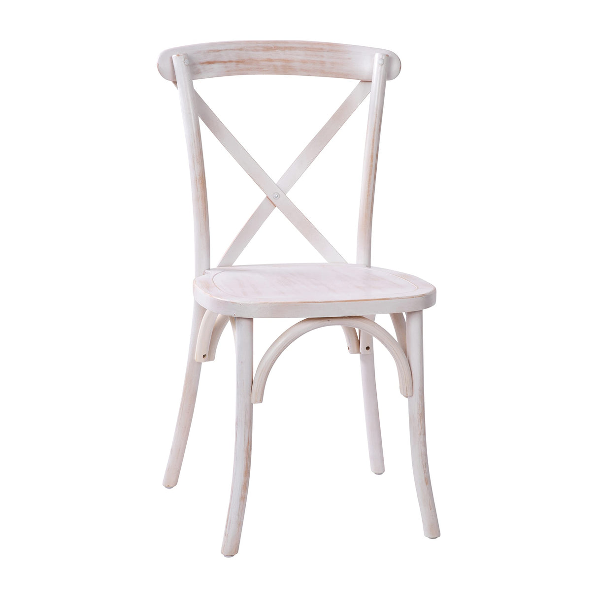 Merrick Lane Bardstown Bistro Style Wooden Dining Chair - Lime Wash - High X-Back Merrick Lane