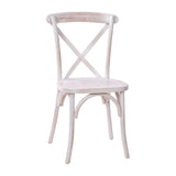 Merrick Lane Bardstown Bistro Style Wooden Dining Chair - Lime Wash - High X-Back Merrick Lane