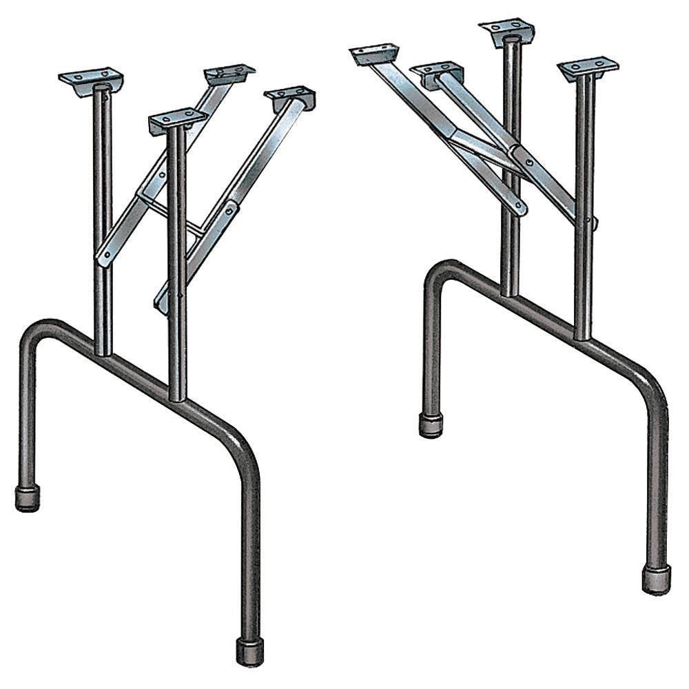 ROCKLER Set of 2 Folding Banquet Table Legs - Sturdy Foldable Table Legs w/Non-Slip Plastic Tips & All-Around Welds - Sleek Black Finish 19 Gauge Steel Table Legs - 24" W x 29" H Standing Desk Legs ROCKLER