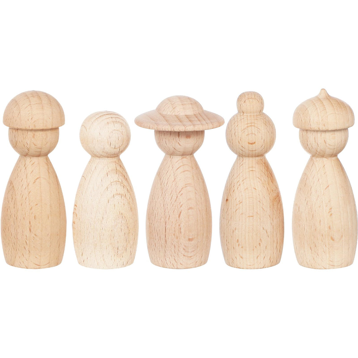 MAGICLULU 5pcs Blank Wooden Peg Dolls Unfinished Wood Dolls Unpainted Blank Puppet Dolls Wood Peg People Crafts for DIY Graffiti Painting Dollhouse Decor (3x8cm) MAGICLULU