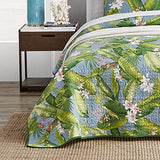 Tommy Bahama Quilt Set Reversible Cotton Bedding with Matching Shams, Lightweight Home Decor for All Seasons, Sky Tommy Bahama