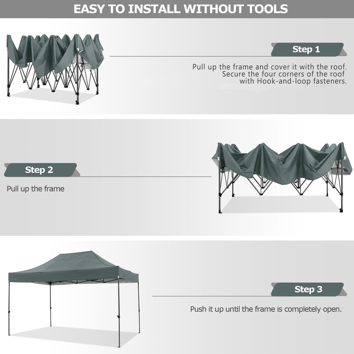 COBIZI 10x15 Pop Up Canopy with 4 Sidewall,Heavy Duty Canopy UPF 50+ All Season Wind Waterproof Commercial Outdoor Wedding Party Tents for Parties Gazebo with Carry Bag(10 x 15 ft Gray) COBIZI