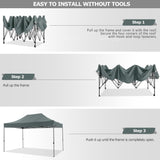 COBIZI 10x15 Pop Up Canopy with 4 Sidewall,Heavy Duty Canopy UPF 50+ All Season Wind Waterproof Commercial Outdoor Wedding Party Tents for Parties Gazebo with Carry Bag(10 x 15 ft Gray) COBIZI