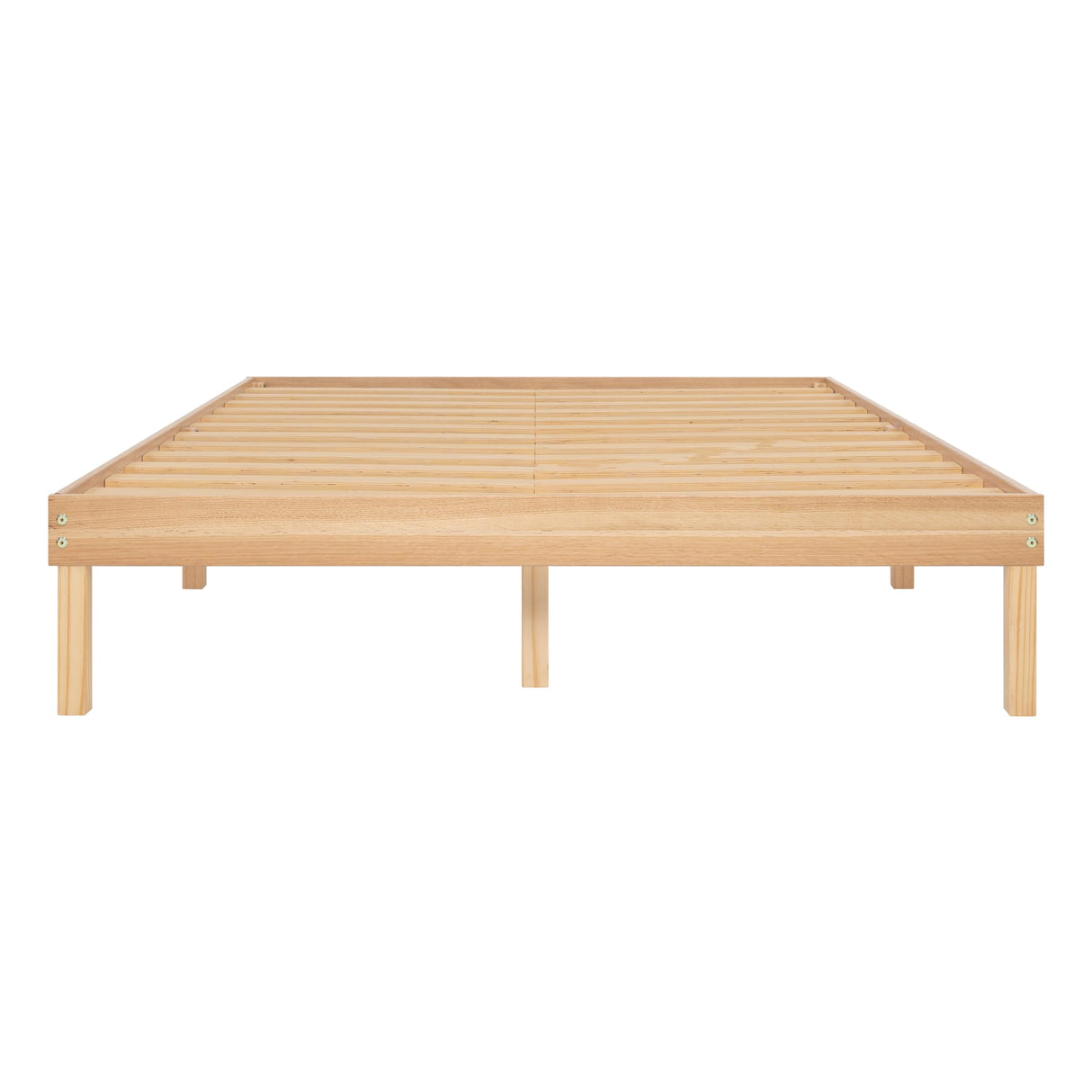 Naomi Home 14 Inch Natural Solid Wood Queen Platform Bed Frame with Silent Slats and Under-Bed Storage Naomi Home