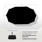wikiwiki 15ft Large Patio Umbrellas with Base Included, Outdoor Double-Sided Umbrella with Crank Handle, Powerful UV Protective, for Pool Lawn Garden, Black wikiwiki