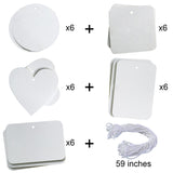 Twavang 30Pcs Sublimation Air Freshener Blanks 5 Styles Car Scented Hanging Sheets DIY Sublimation Air Freshener Set with 30Pcs Self Adhesive Bags and Elastic Rope for Home and Car Decoration Twavang