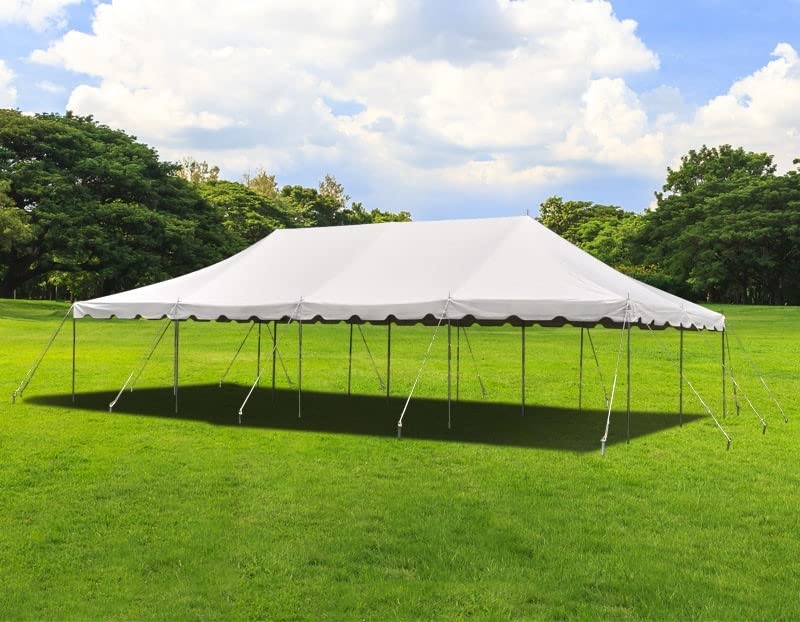 Party Tents Direct 20' x 40' Weekender Canopy Tent with Sidewalls, Easy Up Party Tent for Backyard, Outdoor Tents for Parties, Weddings, Graduations, Banquets, Events, Heavy Duty, PVC White Top Party Tents Direct