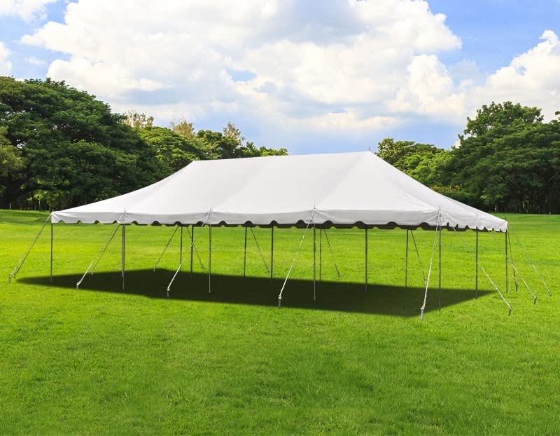 Party Tents Direct 20' x 40' Weekender Canopy Tent with Sidewalls, Easy Up Party Tent for Backyard, Outdoor Tents for Parties, Weddings, Graduations, Banquets, Events, Heavy Duty, PVC White T - WoodArtSupply