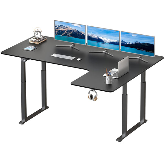 Dripex Standing Desk, 63"/ 71" L Shaped Desk Adjustable Height, Electric Corner Stand Up Desk Large Home Office Desk Computer Workstation, Dual Motor Sit Stand Desk 4 Legs, Super Stable - WoodArtSupply