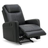 KISLOT Leather Recliner Chair, Manual Reclining Chair Glider Recliner with Adjustable Backrest/Footrest & Comfortable Armrest for Living Room Bedroom Home Theater Seating KISLOT