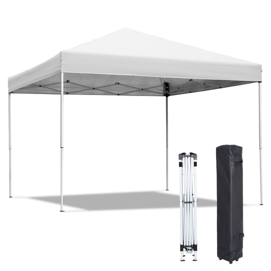 ZENY 10x10 Pop Up Canopy Tent Easy Set-up Outdoor Patio Canopy Adjustable Straight Leg Heights Instant Shelter with Wheeled Bag, Ropes