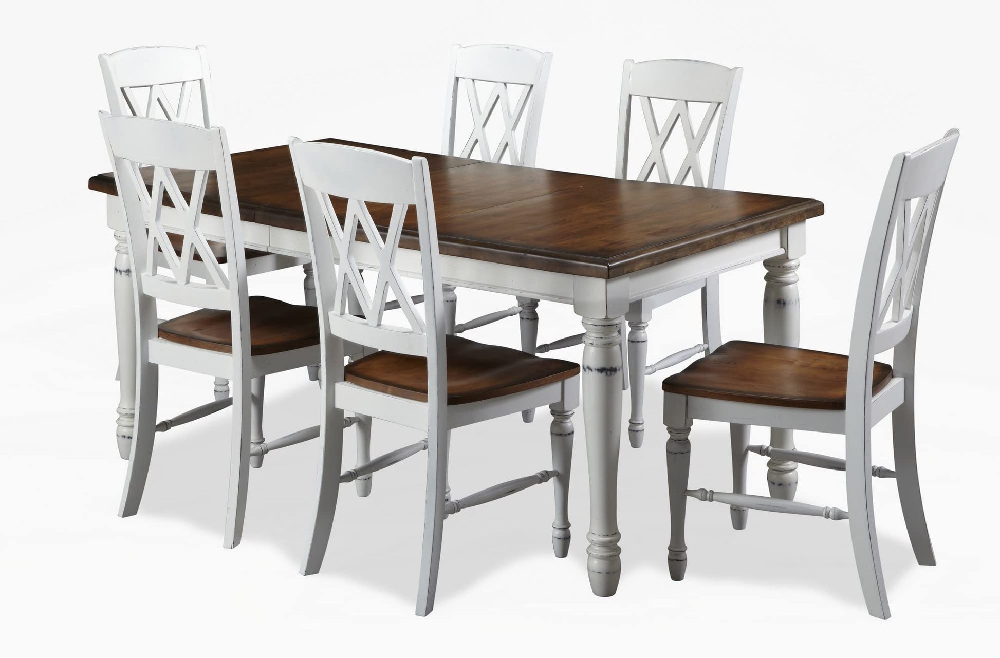 Monarch White/Oak 5Piece Dining Set by Home Styles, 7 Piece - WoodArtSupply