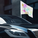 DECHOUS 4Pcs Blank White Car Flags, Blank Car Window Flags for Sublimation, 18x17 Inch DIY Blank Flags Sublimation Car Flags with Pole Car Shaking Flags for Sublimation Outdoor Garden Festival DECHOUS