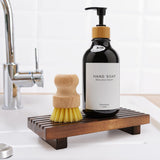 Small Kitchen Sink Soap Tray for Counter Dish Soap Dispenser Wooden Risers Stand for Bathroom Decor Farmhouse Wood Pedestal Kitchen Accessories Countertop Vanity Counter Decorative Tray Renawe