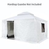 Gazebo Accessories 12' x 16' Universal Winter Gazebo Cover for Hardtop Gazebos,Enclosed Cover with Sidewalls and Mesh Windows Waterproof (White) by domi outdoor living domi outdoor living