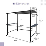 COBANA Grill Gazebo 8’by 4.6’ Outdoor Patio BBQ Canopy with Single-Tier Soft Top and Metal Shelves, Gray COBANA