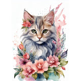 Kulvci Cat Diamond Painting Kits for Adults, Round Full Drill Diamond Art Kits, 5D DIY Diamonds Crafts for Home Wall Decoration Gifts 12×16Inch Kulvci