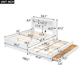 Harper & Bright Designs Full Size Bed with Bookcase Headboard, Wooden Full Size Platform Bed with Trundle and Storage Drawers,Full Storage Bed with USB Ports Outlets for Kids Girls Boys, White Harper & Bright Designs