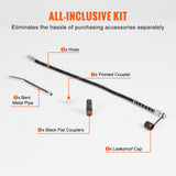 VEVOR Grease Gun, 6000 PSI Heavy Duty Pistol Grip Grease Gun, Grease Gun Kit with 14 oz Load, 17.72 Inch Flexible Hose, 1 Flat Couplers, 1 Pointed Coupler, and 1 Bent Metal Pipe VEVOR