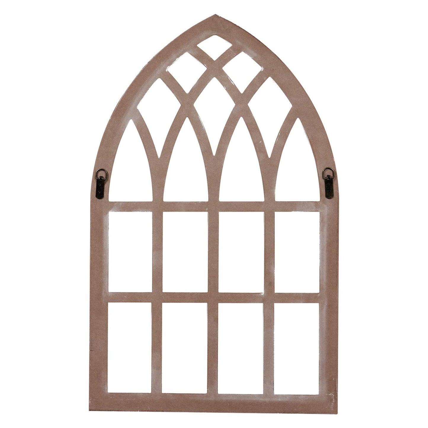 Sintosin Rustic Arched Window Frame 20 x 32 inch, Hanging Distressed White Window Pane Wall Decor, Farmhouse Window Frame Decor, Wooden Cathedral Window Frames for Wall Decor Living Room Christmas