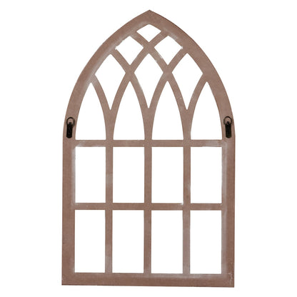 Sintosin Rustic Arched Window Frame 20 x 32 inch, Hanging Distressed White Window Pane Wall Decor, Farmhouse Window Frame Decor, Wooden Cathedral Window Frames for Wall Decor Living Room Christmas