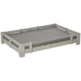 PawHut Large Dog Bed with Soft Foam Cushion, Wooden Dog Couch with Roomy Surface, Elevated, Slate Gray PawHut