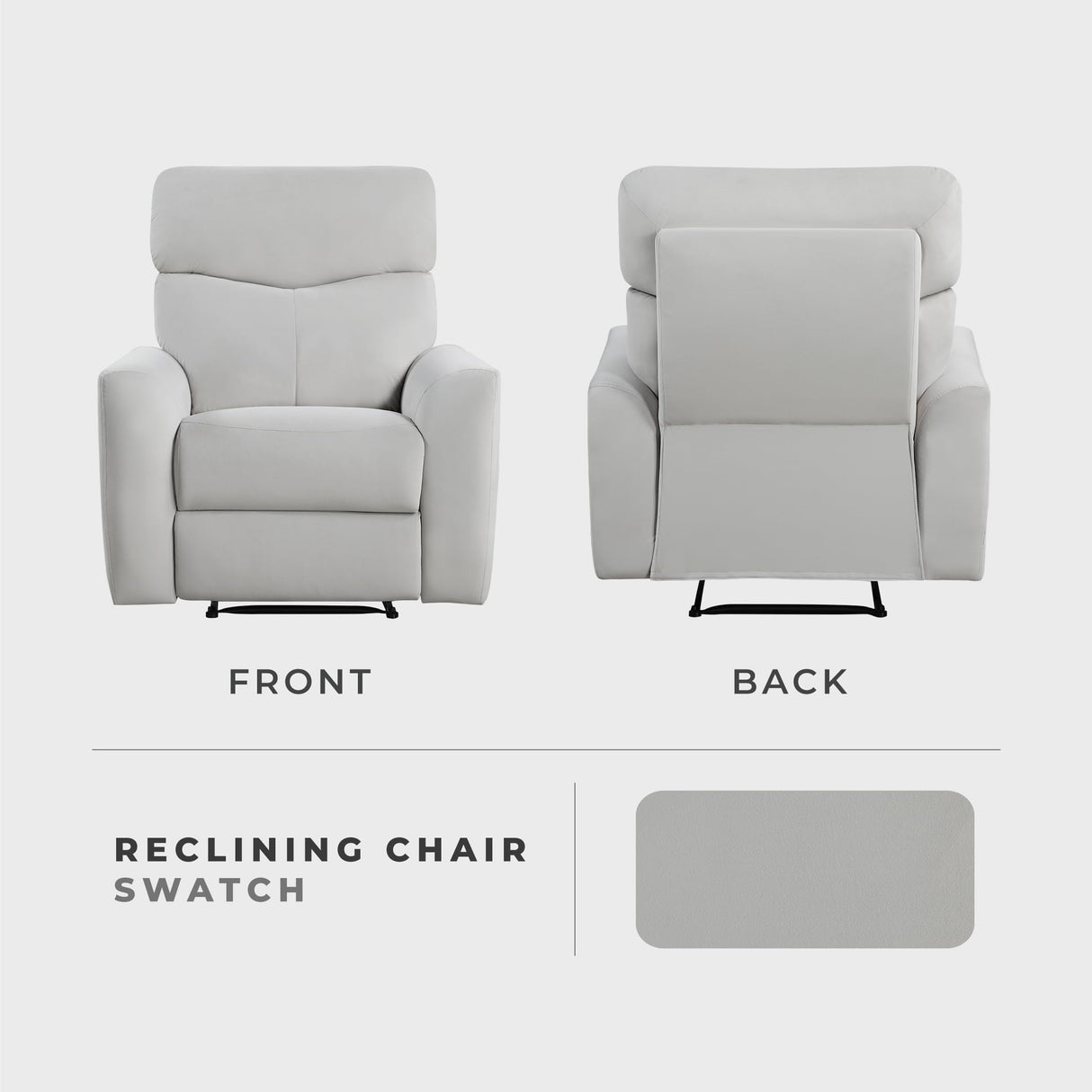 Lexicon Recliner Chair Living Room Reclining Sofa Chair, Home Theater Seating, Wall Hugger Recliner, Manual Recliner Sofa Chair for Living Room/Office/Apartment, Gray Lexicon