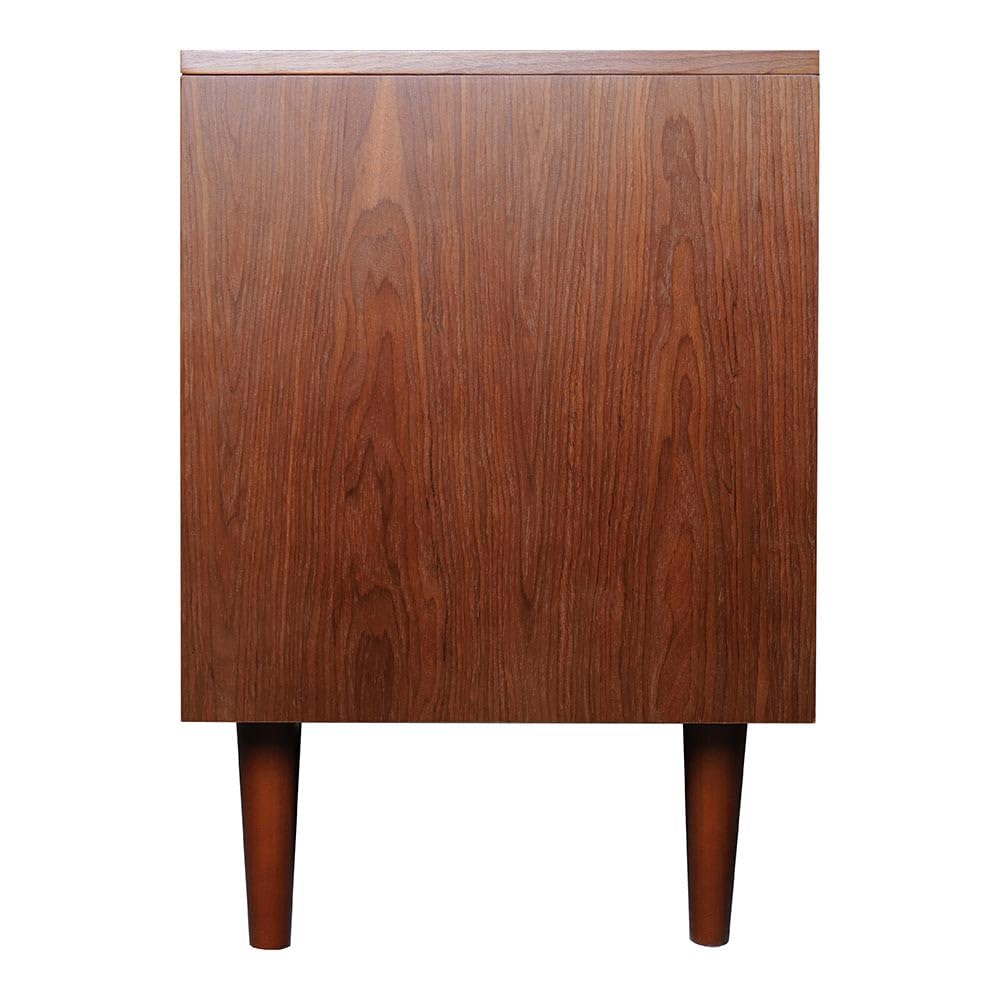 Modern Ember Marcel 72-in Smart Electric Fireplace TV Stand | 42” Firebox Heater | Multi-Flame Colors | Remote, Wi-Fi App, Alexa & Google | Fits TVs up to 80” | Warm Walnut with Brass Handles Modern Ember