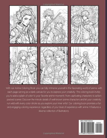 Anime Coloring Book: Cute and Beautiful Anime Characters Design for Manga Enthusiasts Perfect Suitable for Stress Relief and Relaxation