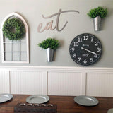 Mkono Galvanized Metal Wall Planter Farmhouse Wall Vase for Artificial Plants Flowers, Rustic Hanging Fake Flowers Holder Country Home Bedroom Living Room Decor Set of 2, Silver, Small Mkono